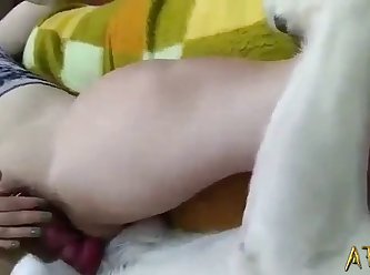 A State Of Bliss Was On The Mating Pair Now. The Wolf Had Calmed Somewhat As He Continued To Cum Inside Mommy's Warm Ovulating Pussy
